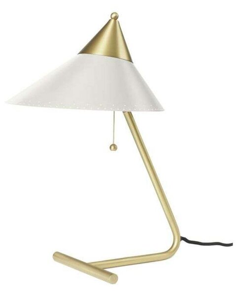 Lampa Stołowa Warm Nordic, Brass Top, biały, salon, metal, design
