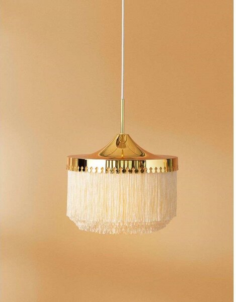 Lampa Wisząca Warm Nordic, Fringe, ściemnialny, beżowy, salon, metal, vintage