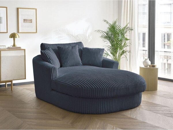 Ciemnoniebieski sztruksowy fotel Belem – Bobochic Paris