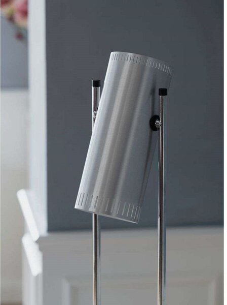 Lampa Podłogowa Warm Nordic, Trombone, metaliczny, salon, aluminium, design