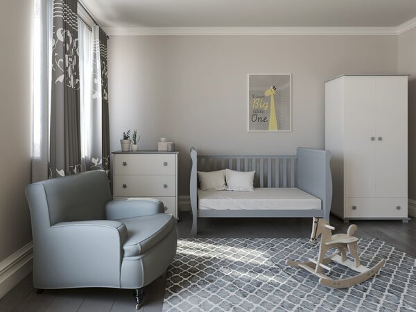Białe Łóżeczko - tapczanik GLAMOUR 3w1 140x70