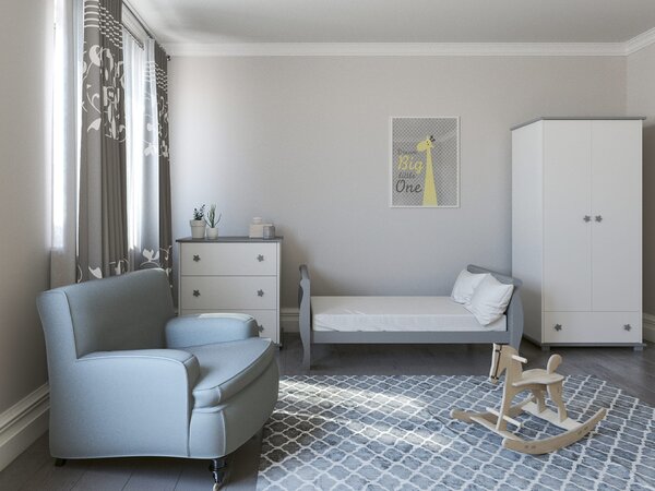Białe Łóżeczko - tapczanik GLAMOUR 3w1 140x70
