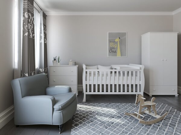 Białe Łóżeczko - tapczanik GLAMOUR 3w1 140x70
