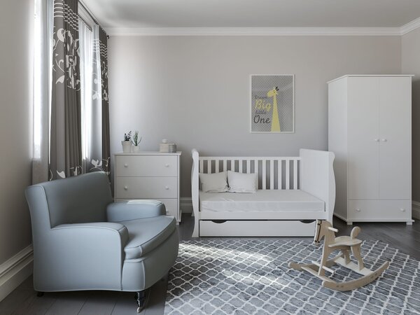 Białe Łóżeczko - tapczanik GLAMOUR 3w1 140x70