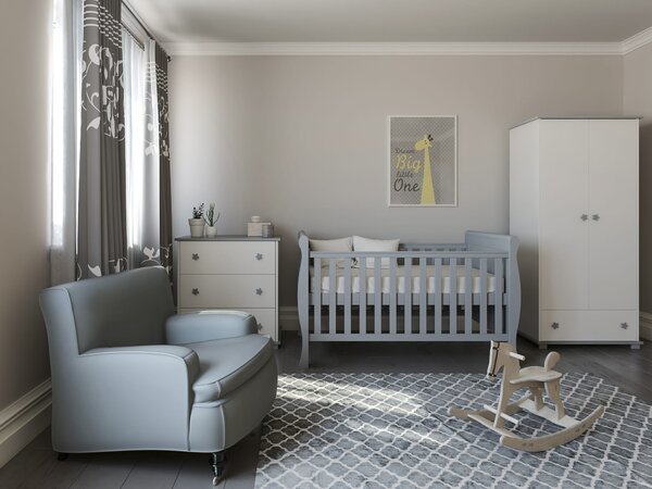 Białe Łóżeczko - tapczanik GLAMOUR 3w1 140x70