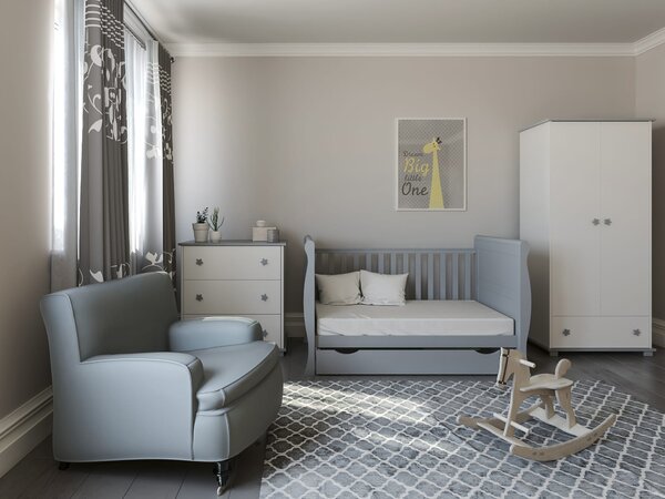 Białe Łóżeczko - tapczanik GLAMOUR 3w1 140x70