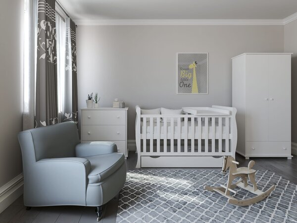 Białe Łóżeczko - tapczanik GLAMOUR 3w1 140x70