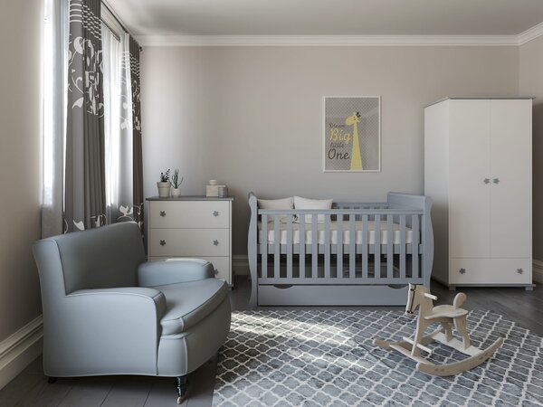 Białe Łóżeczko - tapczanik GLAMOUR 3w1 140x70