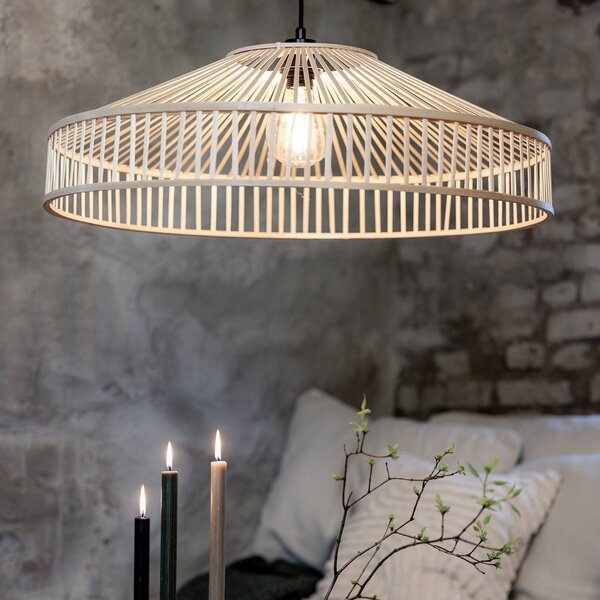 Lampa Wisząca Markslöjd, Tapa, drewniany, salon, bambus