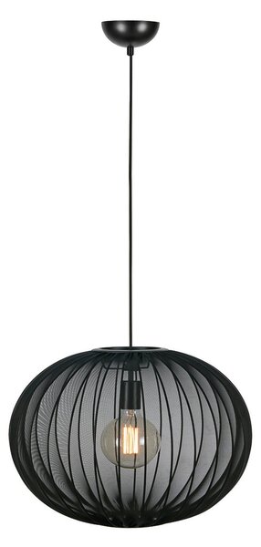 Lampa Wisząca Markslöjd, Florence, ściemnialny, czarny, salon, tkanina | tekstylia, skandynawski
