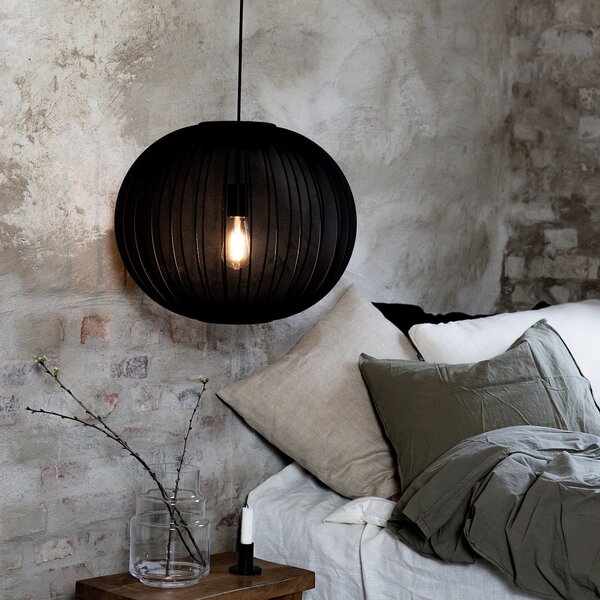 Lampa Wisząca Markslöjd, Florence, ściemnialny, czarny, salon, tkanina | tekstylia, skandynawski
