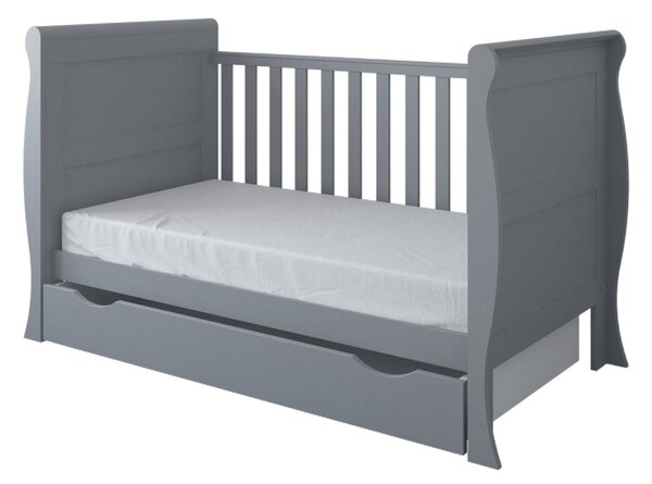 Szare Łóżeczko - tapczanik GLAMOUR 3w1 140x70