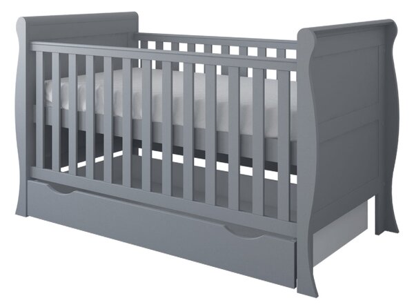 Szare Łóżeczko - tapczanik GLAMOUR 3w1 140x70