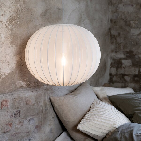 Lampa Wisząca Markslöjd, Florence, ściemnialny, biały, salon, tkanina | tekstylia, skandynawski
