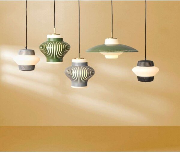 Lampa Wisząca Warm Nordic, Opal Lamella, ściemnialny, żółty, jadalnia, metal, vintage