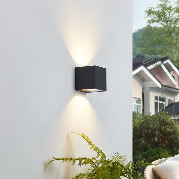 Zewnętrzna Lampa Lucande, Merjem, szary, balkon, aluminium, nowoczesny