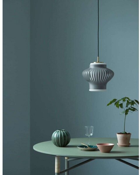 Lampa Wisząca Warm Nordic, Opal Lamella, ściemnialny, szary, jadalnia, metal, vintage