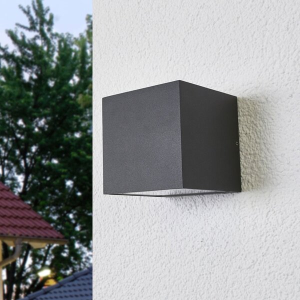 Zewnętrzna Lampa Lucande, Merjem, szary, balkon, aluminium, nowoczesny