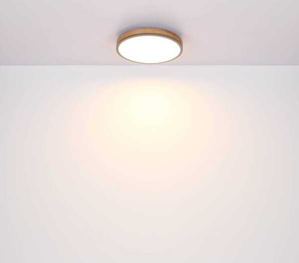 Globo Lampa sufitowa Doro, możliwość ściemniania, ciemne drewno, salon / jadalnia, drewno, nowoczesny