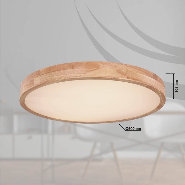 Globo Lampa sufitowa LED Rainer, możliwość ściemniania, ciemne drewno, salon / jadalnia, metal