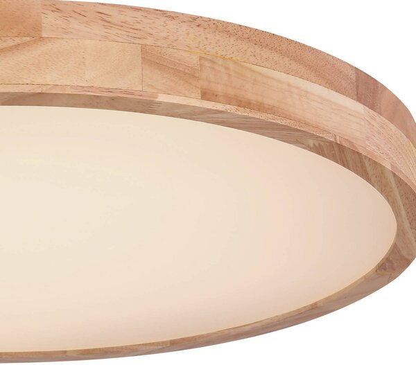 Globo Lampa sufitowa LED Rainer, możliwość ściemniania, ciemne drewno, salon / jadalnia, metal