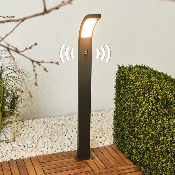 Zewnętrzna Lampa Lucande, Juvia, czarny, balkon, aluminium, nowoczesny