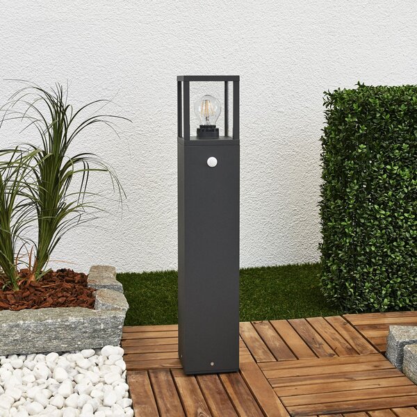 Zewnętrzna Lampa Lucande, Klemens, czarny, taras, aluminium, nowoczesny