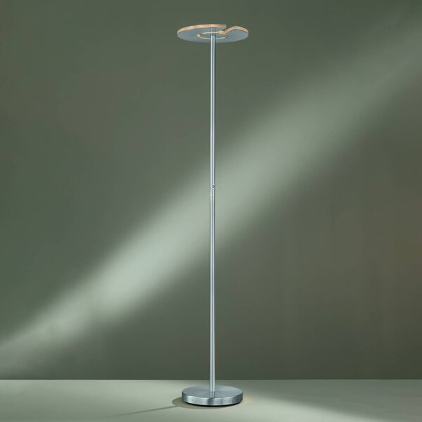 FISCHER & HONSEL Lampa stojąca LED Dent, możliwość ściemniania, aluminiowy / szary / cynkowy, salon / jadalnia, metal, nowoczesny