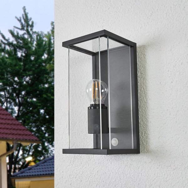 Zewnętrzna Lampa Lucande, Annalea, czarny, taras, metal, nowoczesny