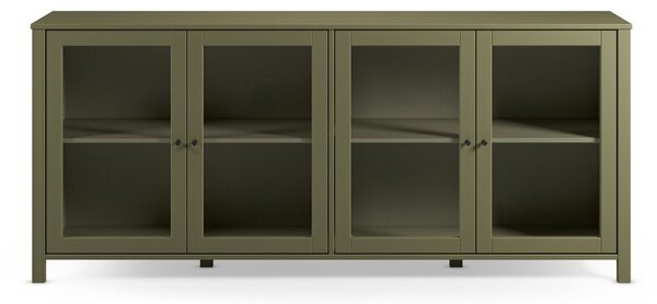Zielona witryna z litego drewna sosnowego 186x80x40 cm Alessandra – Marckeric