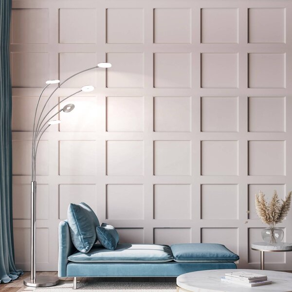 FISCHER & HONSEL Lampa stojąca LED Dent, możliwość ściemniania, aluminiowy / szary / cynkowy, salon / jadalnia, metal, nowoczesny