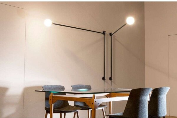 Lampa Ścienna Nemo Lighting, ściemnialny, czarny, salon, metal