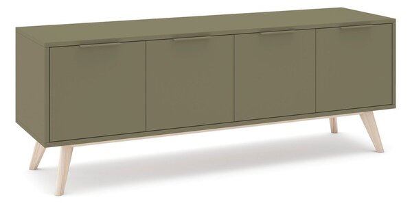 Zielona szafka pod TV z matowym wykończeniem 140x53x40 cm Campus – Marckeric