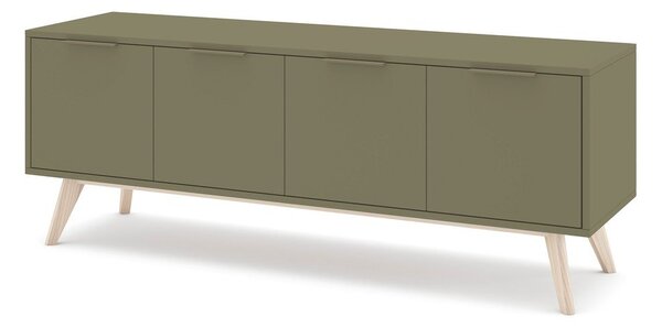 Zielona szafka pod TV z matowym wykończeniem 140x53x40 cm Campus – Marckeric