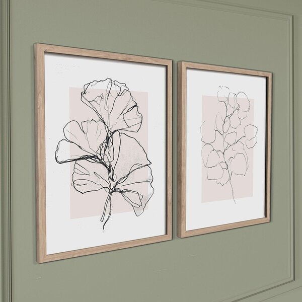 Obrazy zestaw 2 szt. drukowane z ramą w zestawie 30x40 cm Floral Set – Styler