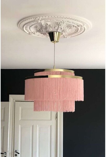 Lampa Wisząca Globen Lighting, pudrowy róż, jadalnia, metal