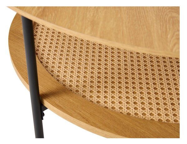Okrągły stolik w dekorze dębu w naturalnym kolorze ø 80 cm Pensacola – Unique Furniture