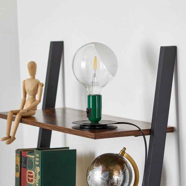 Lampa Stołowa FLOS, Lampadina, zielony, salon, metal, design