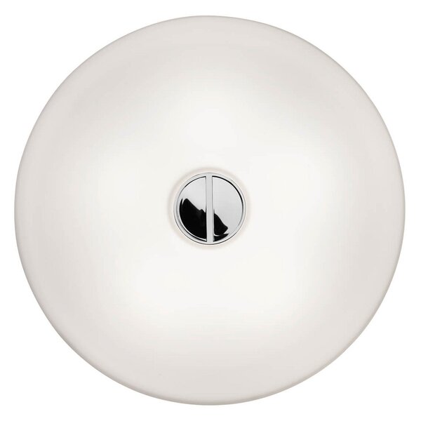 Lampa Sufitowa FLOS, BUTTON, ściemnialny, biały, salon, szkło, design