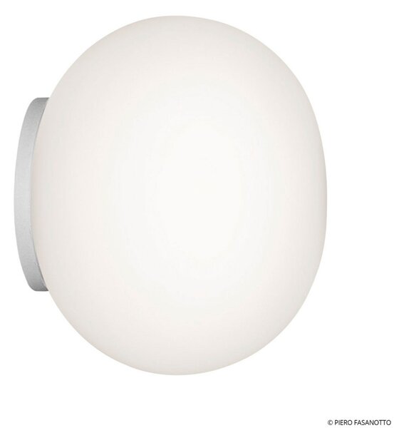 Lampa Ścienna FLOS, Mini Glo-Ball, ściemnialny, biały, salon, szkło, design
