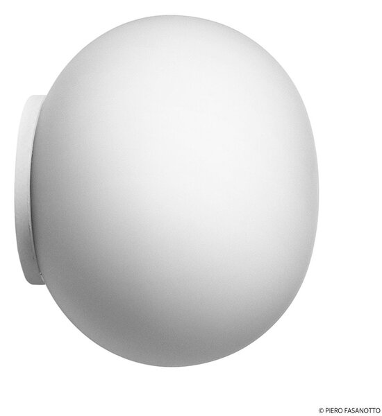 Lampa Ścienna FLOS, Mini Glo-Ball, ściemnialny, biały, salon, szkło, design