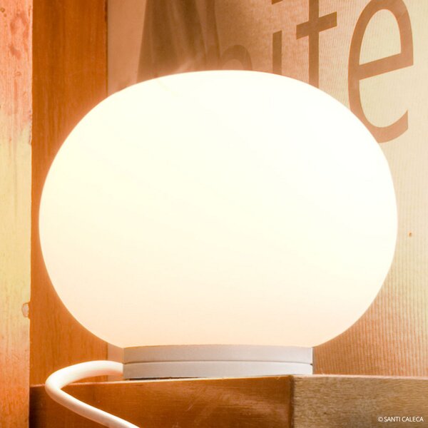 Lampa Stołowa FLOS, MINI, biały, salon, szkło, design