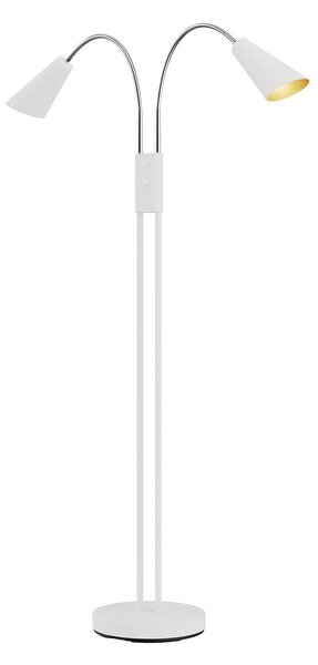 Lampa Podłogowa Lucande, Medira, biały, salon, metal, nowoczesny
