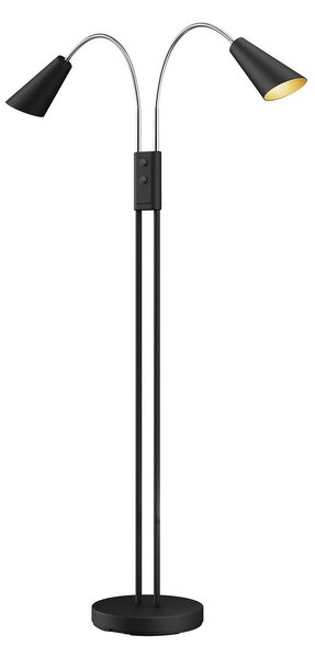 Lampa Podłogowa Lucande, Medira, czarny, salon, metal, nowoczesny
