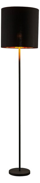 Lampa Podłogowa Lindby, Nymar, czarny, salon, tkanina | tekstylia, nowoczesny