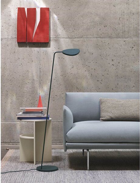 Lampa Podłogowa Muuto, ściemnialny, brąz rdzawy, salon, aluminium