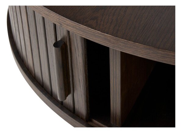 Okrągły stolik w dekorze dębu w ciemnym naturalnym kolorze ø 85 cm Meta – Unique Furniture