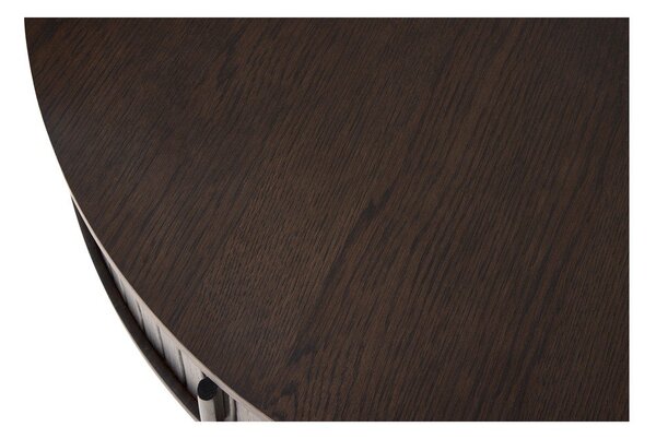 Okrągły stolik w dekorze dębu w ciemnym naturalnym kolorze ø 85 cm Meta – Unique Furniture