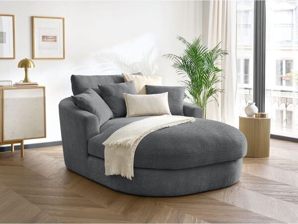 Szary fotel z tkaniny szenilowej Belem – Bobochic Paris
