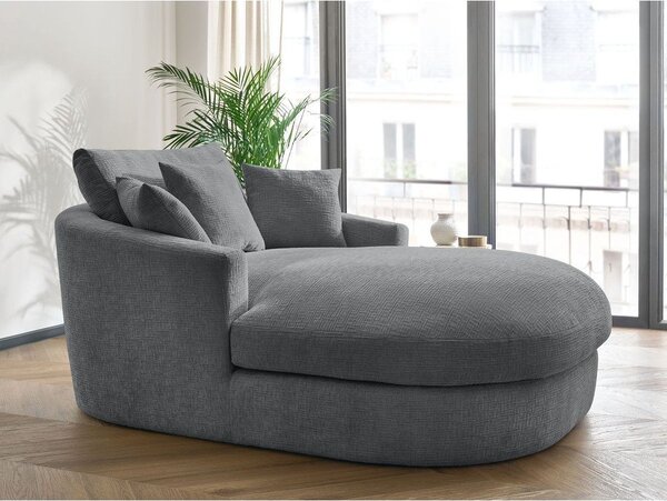 Szary fotel z tkaniny szenilowej Belem – Bobochic Paris